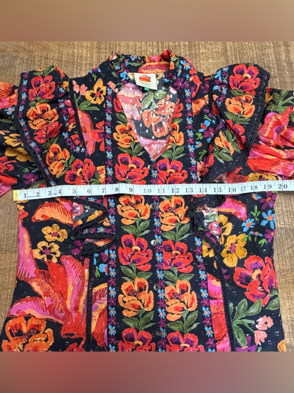 Farm Rio Red Spring Bananas Blouse - Picture 9 of 11